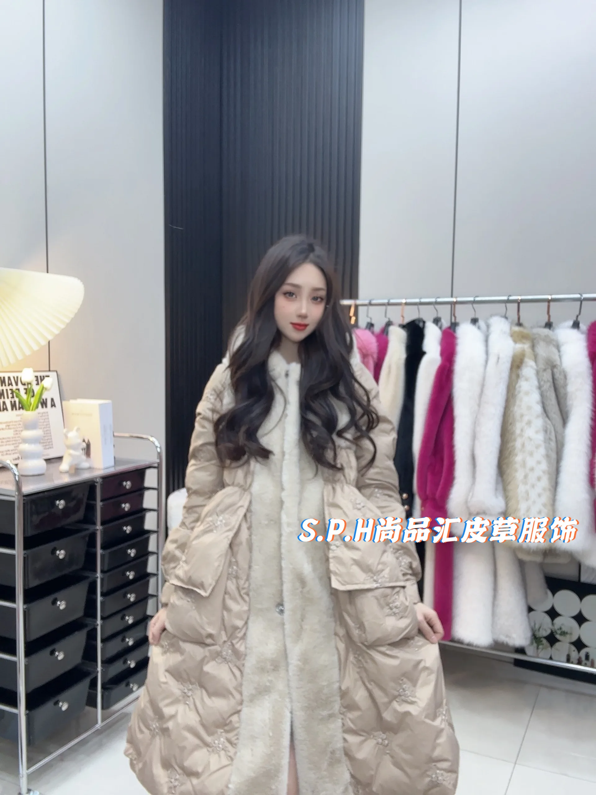 Fashion Temperament Hooded Sweet Long Down Jacket Women 2023 Fall Winter Thick Slim Coats Long Sleeve Faux Fur Coat Female