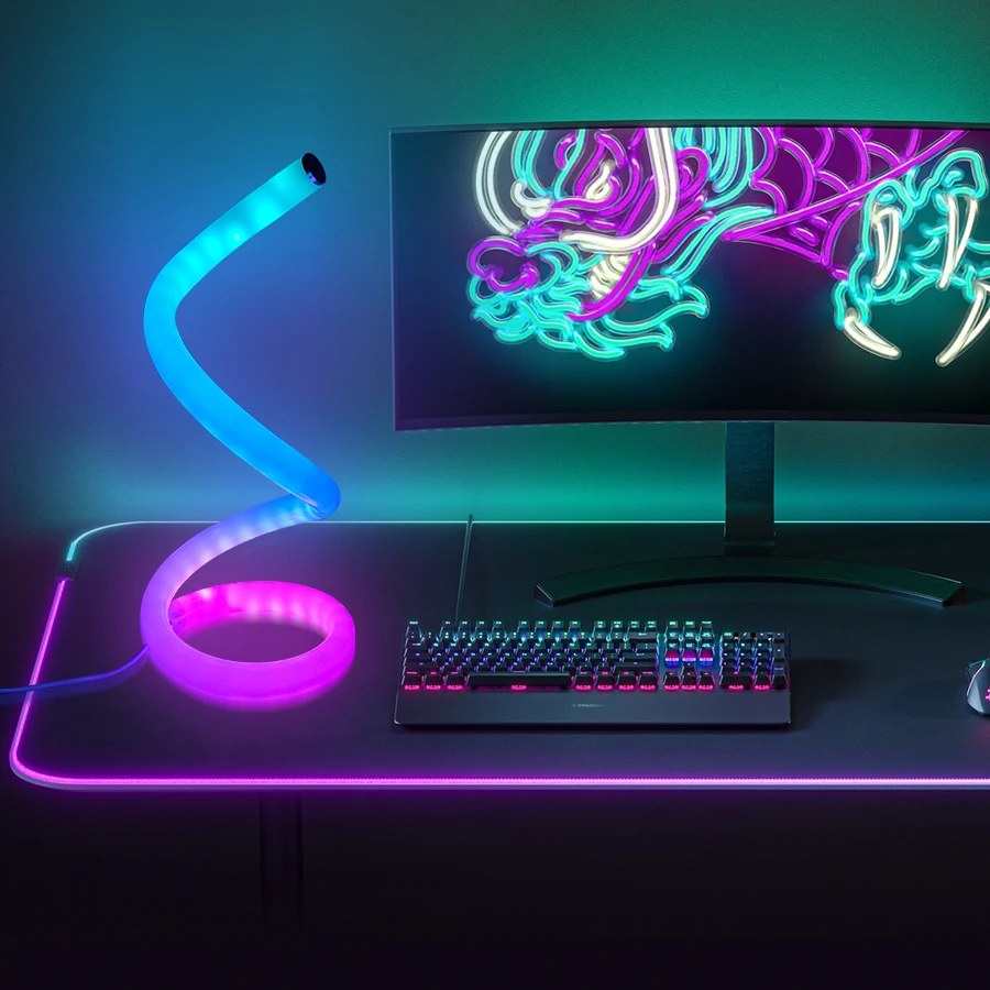 LED Romantic Light, Acrylic Full Light, Spiral RGB Light, USB Power Supply, Button Adjustment, 36 Light Modes, Suitable For Play 4