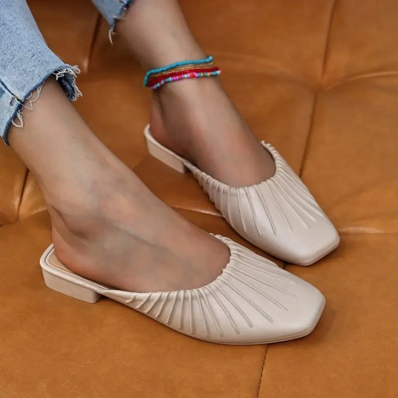 

Женские повседневные туфли на плоской подошве, сезон весна-осень 2024, удобные мягкие туфли-лодочки, женская обувь с круглым носком на плоской подошве, модные пляжные тапочки, Новинка