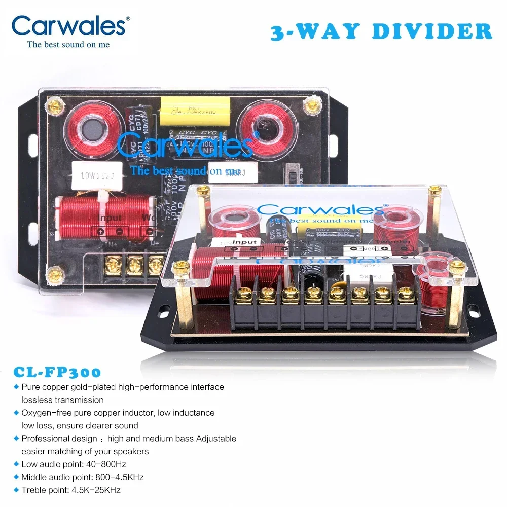 2 pcs Carwales Car Audio System HIFI 3-Way Crossover Tweeter Midrange SubWoofer Signal Combination Distributor Divider Processor car audio speaker