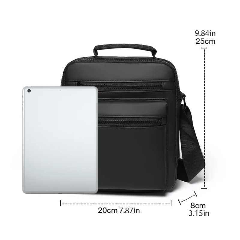 Men's shoulder bag, casual crossbody bag, durable fabric, multi pocket design, suitable for daily travel