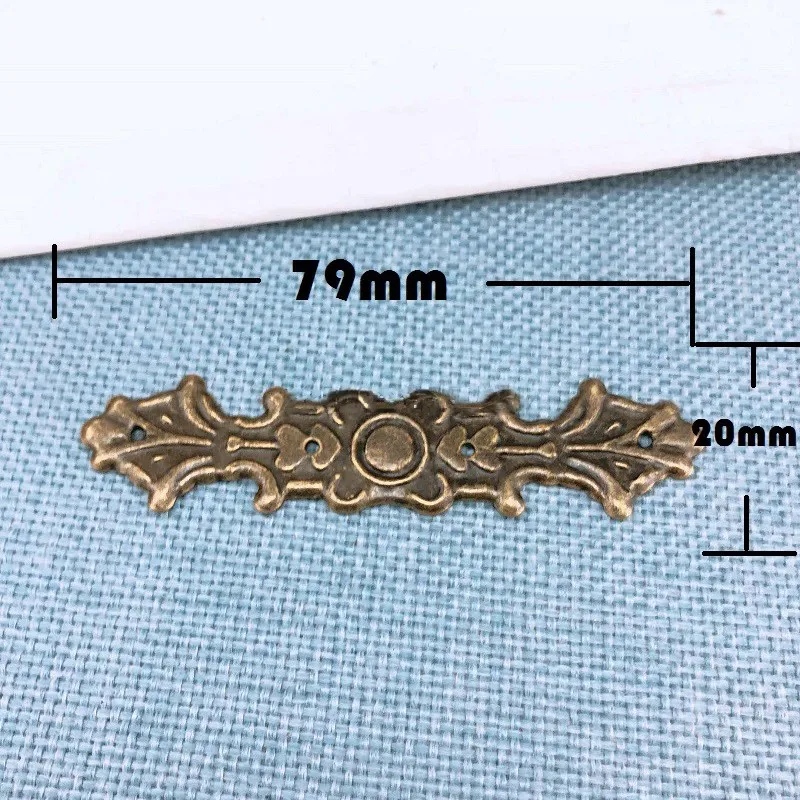 20Pcs Vintage Iron Decorative Flower Piece Wooden Box Gift Box Cover Edge Piece Strip Corner 70x20mm