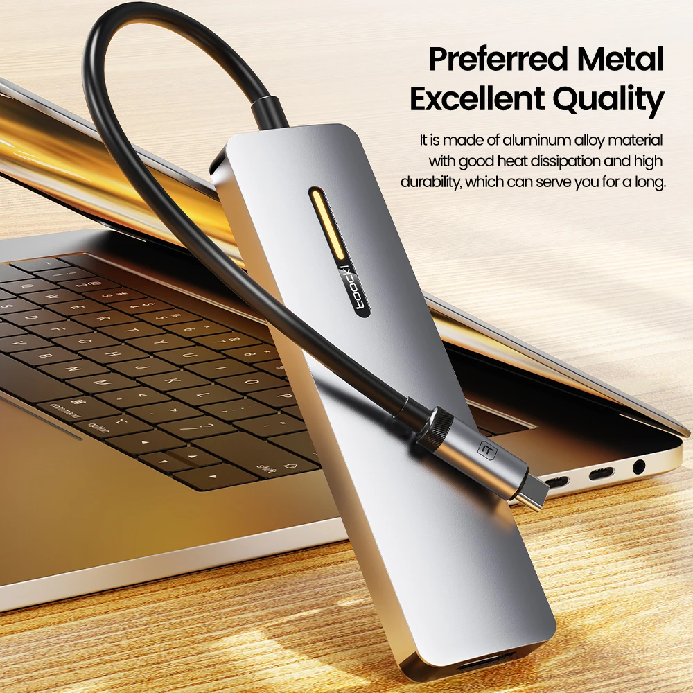 Toocki USB 3.0 HUB Type C To HDMI-Compatible 4K 30Hz 7 in 1 Docking Station PD100W Adapter For Macbook Air Pro iPad Pro Laptop