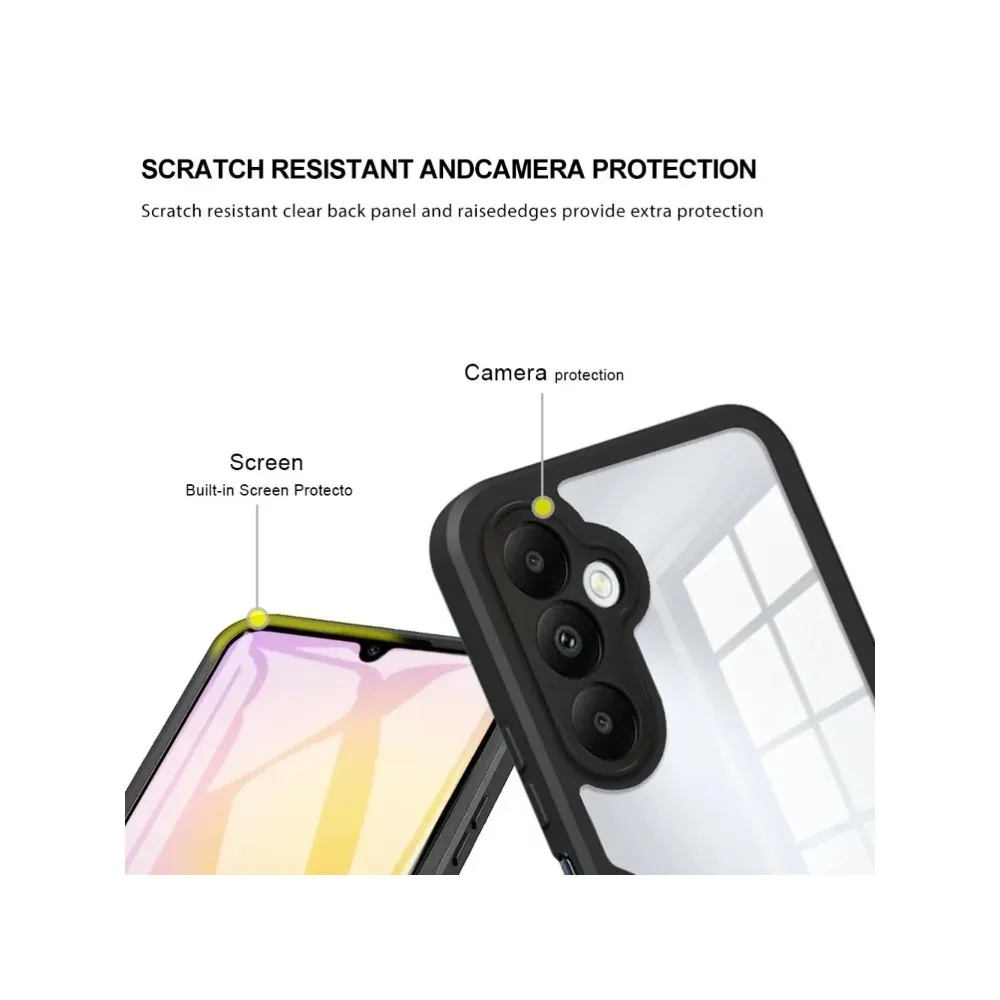 Crystal Clear 360° Full Body Protective Phone Case with Transparent Back Cover