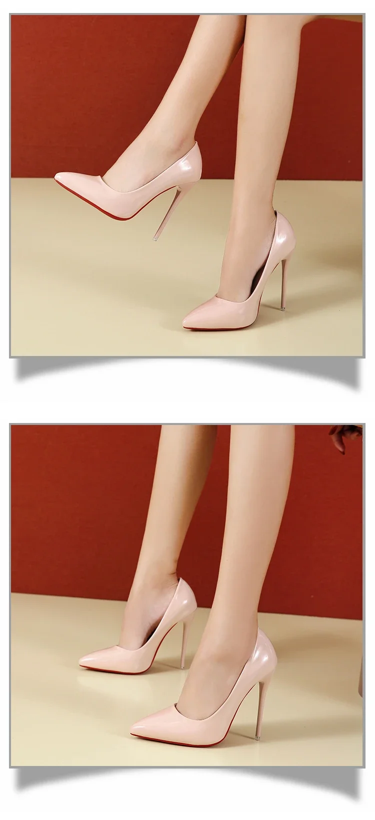 Scarpe da donna Tacchi alti rossi Décolleté sexy a punta