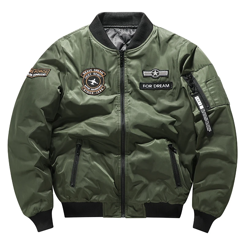Men's Winter Military Tactical MA-1 Flight Bomber Jacket Baseball Varsity College Pilot Air Force Coat Large Size 7XL