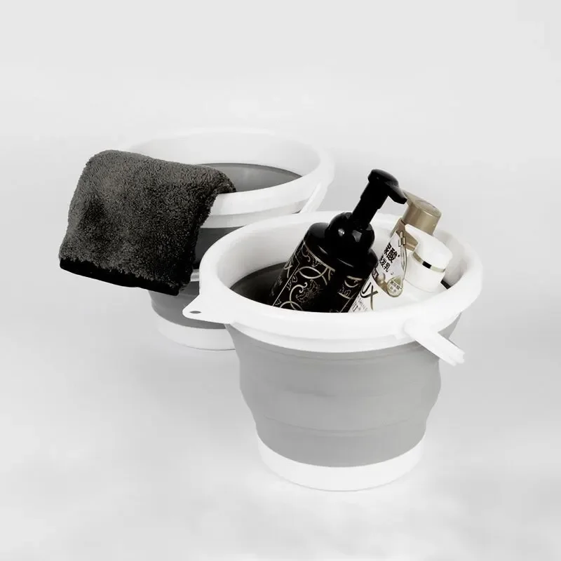 Folding Bucket 3L Collapsible Bucket Portable Folding Bucket Silicon Car Washing Outdoor Fishing Travel Camp Household Storage