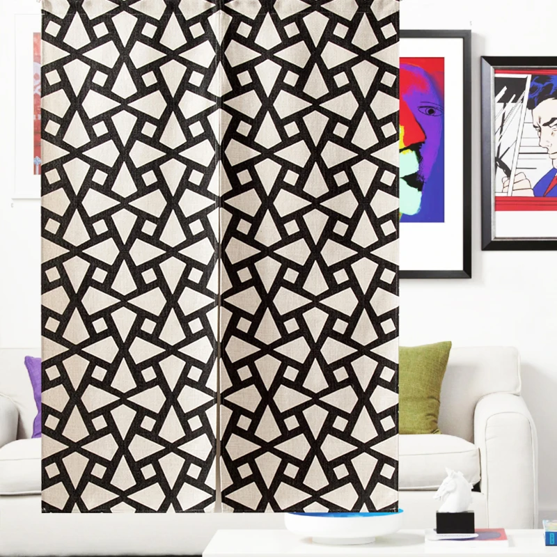 Nordic Black Geometric Noren Curtain 4
