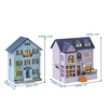Wood Dollhouse DIY Miniature Furniture Kits Mini Handmade Craft House Model with LED Light Dollhouse Toy for Teens Adult 6