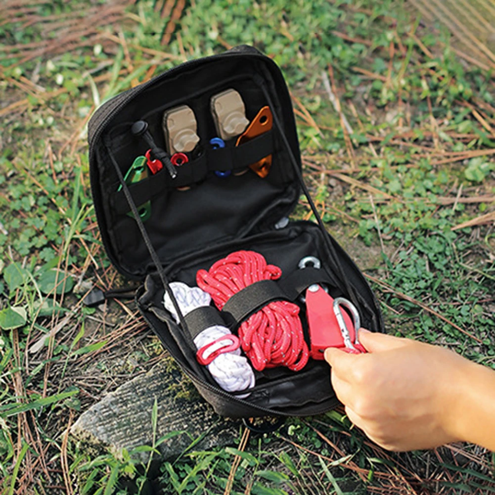600D Oxford Cloth Tent Lamp Accessories Organizer Adjustable Elastic Belt with Pockets and Hanging Holes for Goalzero/M3/ML4/ZN