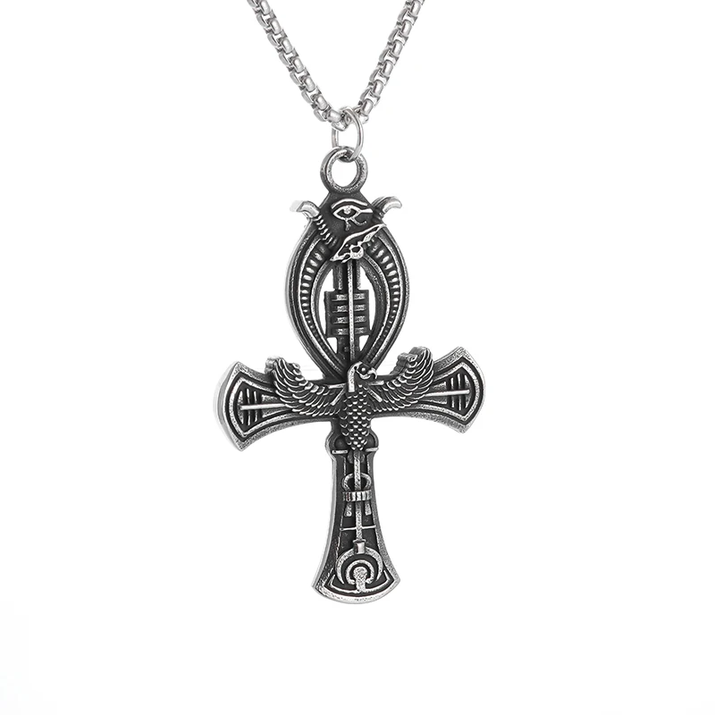 Vintage Eye Of Horus Ankh Croce Collana Con Ciondolo Corvo Uomo Donna Antico Regalo Di Gioielli Amuleto Egiziano