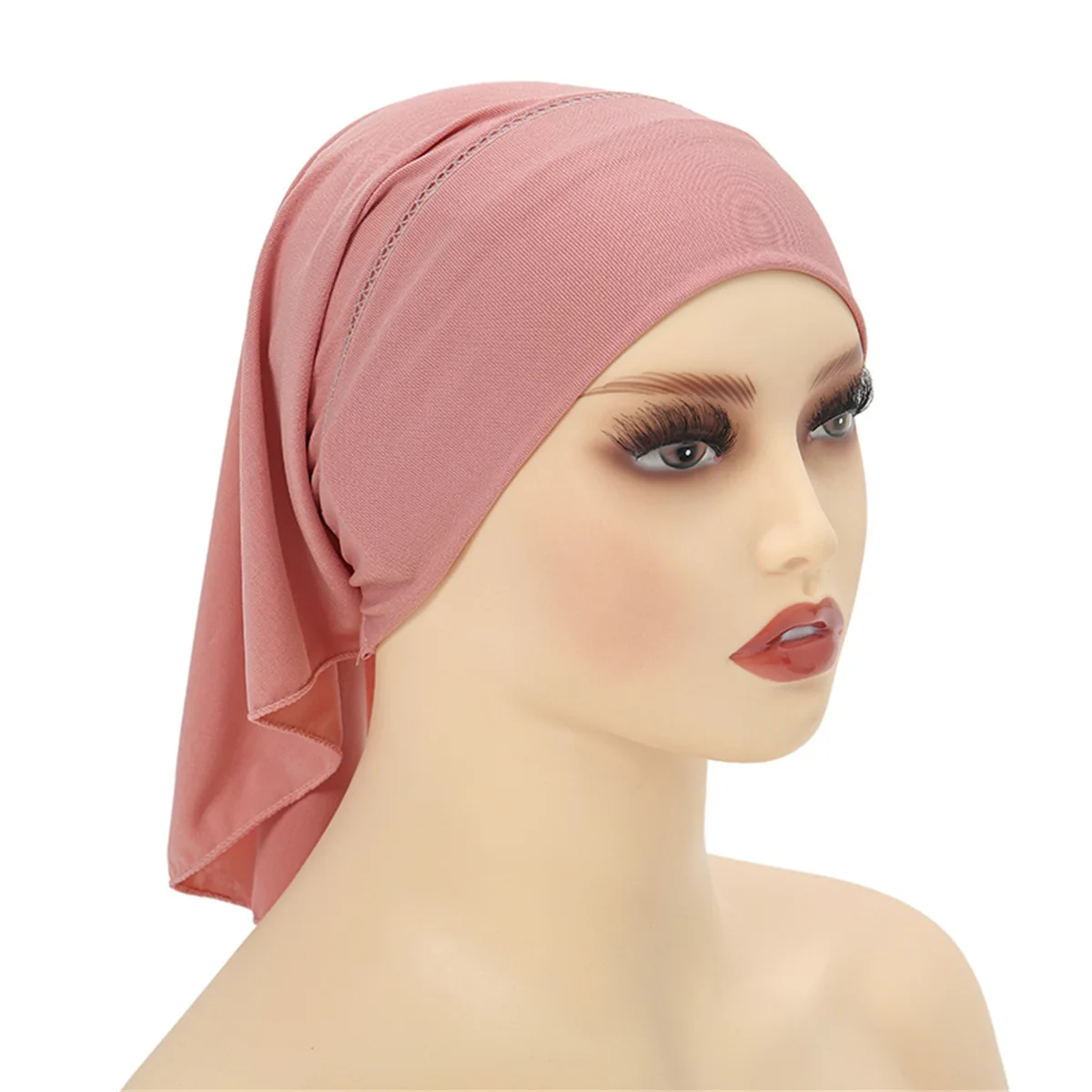 New Soft Modal Muslim Turban Hat Inner Hijab Caps Islamic Underscarf Bonnet India Hats Female Headwrap Turbante Muje