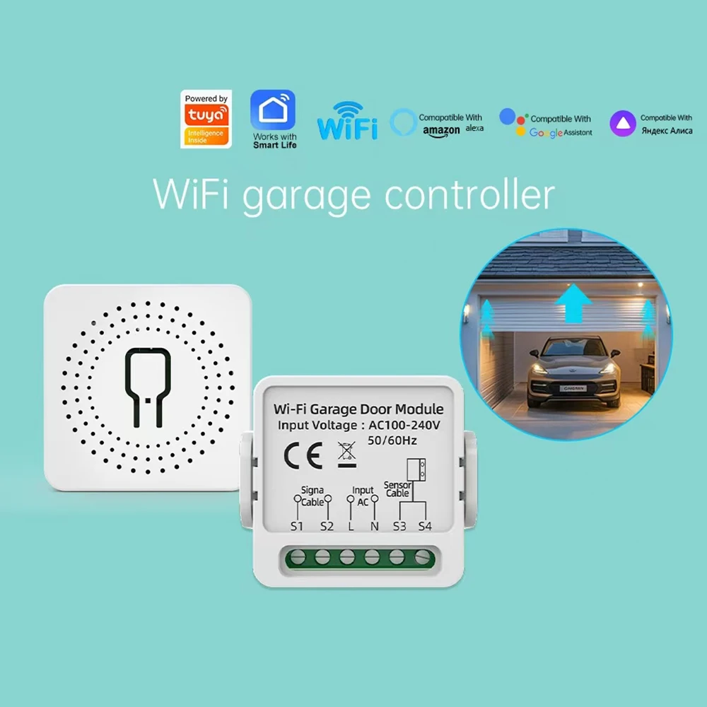 WG01 Tuya Smart Life Garage Door Opener Controller Dry Contact Switches Security