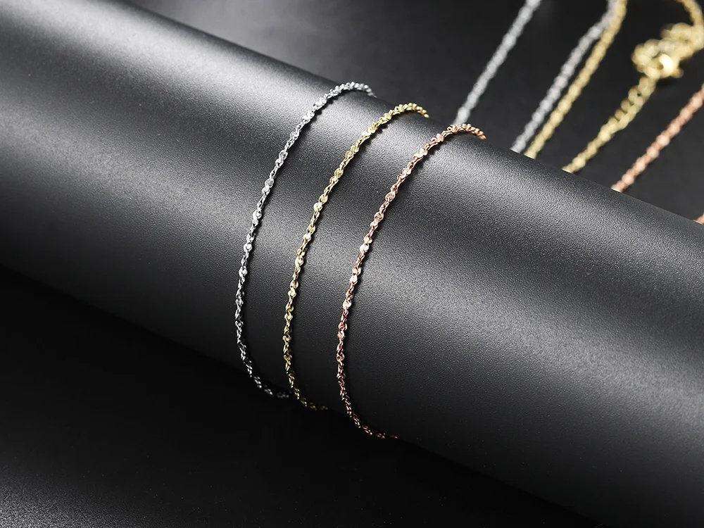 Einfache Kette Halskette für Frauen Gold Farbe Wasser-welle Schlange Box Kette Schlüsselbein Choker Schmuck auf Den Hals Großhandel c002 – Detail 9