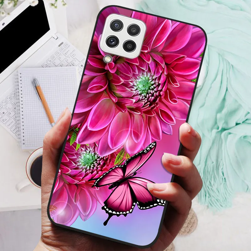 Black Silicone Soft Case with Lion and Wolf Design - Protective Shell for Samsung Galaxy A22/A22s 5G