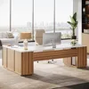 85.8" L-Shaped Executive Desk, Extra Large Office Desk with File Drawers, Modern Business Furniture, Office Desks 4
