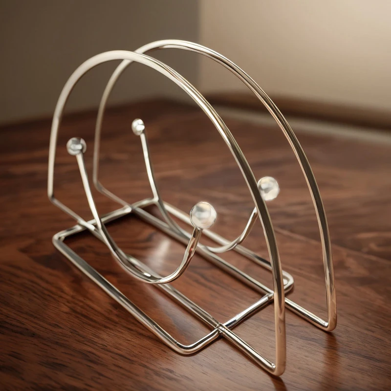 Stainless Steel Table Napkin Holder Clip Rack Box Serviette Holder Organizer Tissue Dispenser Storage Case Table Decor paper towel holder tissue holder napkin dispenser