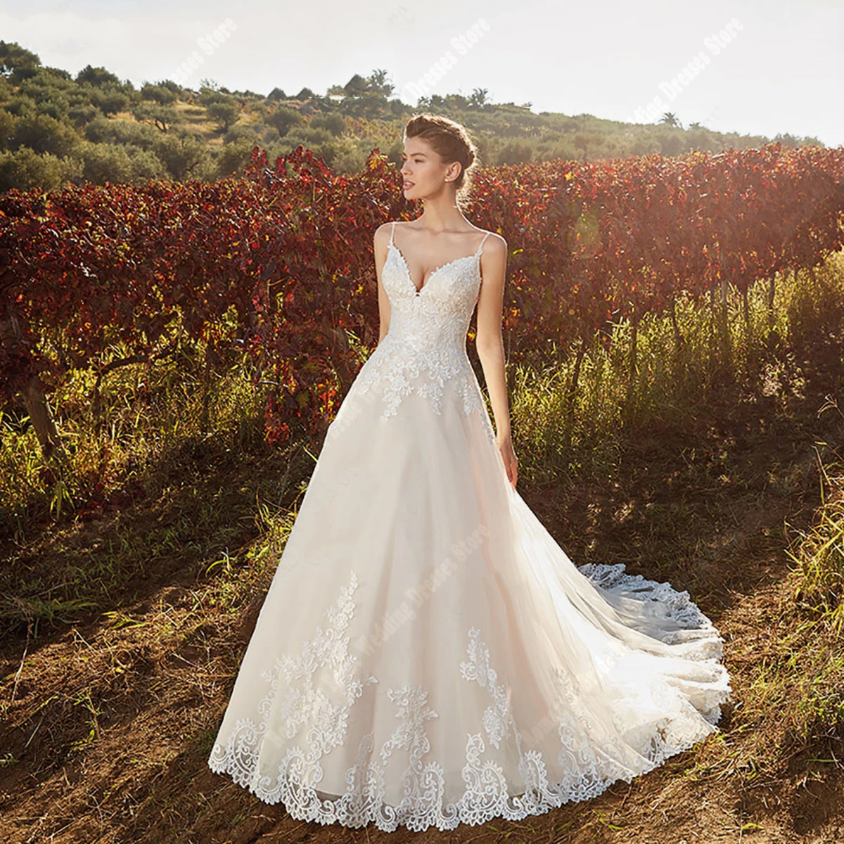 

Spaghetti Strap Plus Size Wedding Dresses popular Long Train Court Skirt Hem For Women Newest Listing Mariage Vestido De Noive