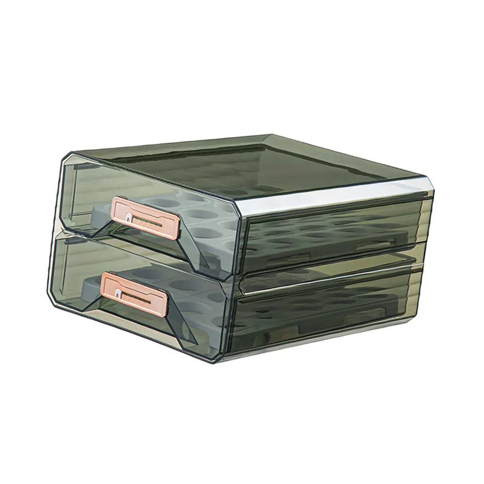 Refrigerator Egg Holder Large Capacity Fridge Bin Clear Stackable Egg Tray Storage Box Acrylic for Kitchen Cabinet Countertop