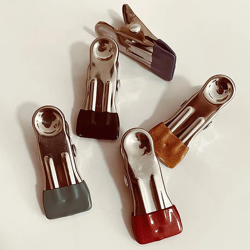 다기능 DIY 가죽 공예 금속 보조 봉합 클램프, 수공 가죽 도구 고정 클립, 심리스 가죽 클립, 5 개