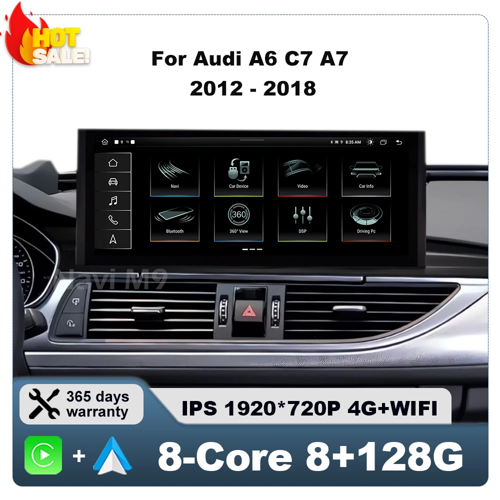 Android 14 Car Multimedia Stereo For Audi A6 C7 A7 2012-2018