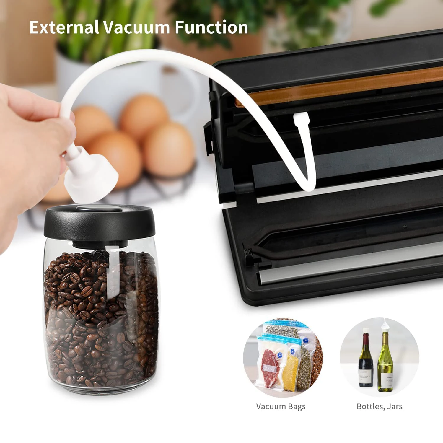 Vacuum Sealer Food Sealing Machine Dry and Moist Food Sealer Automatic Air Sealing System for Food Savers with 15pcs Seal Bags 3