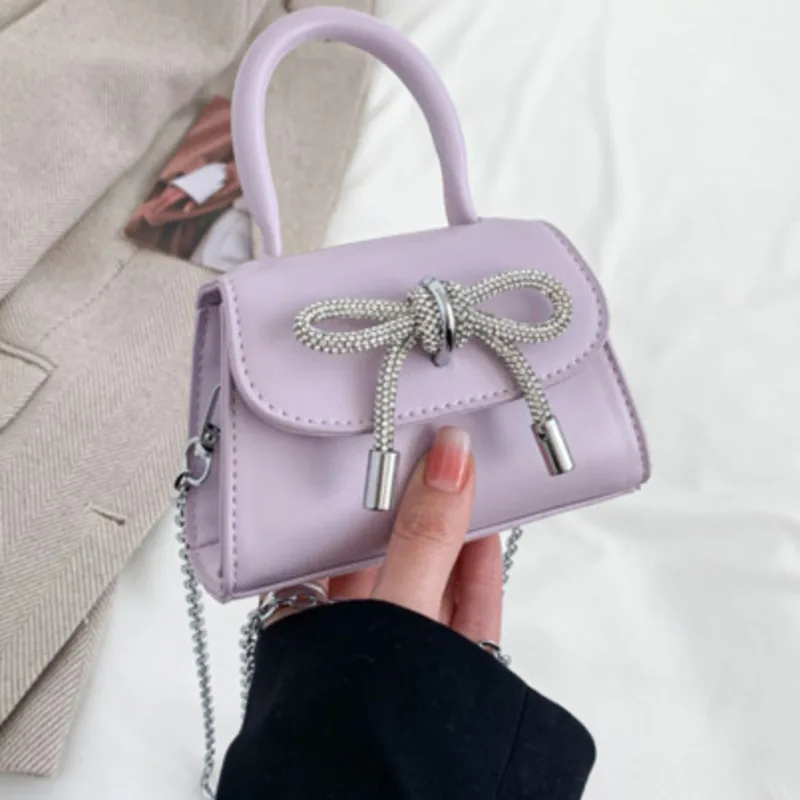 Shoulder Tie Bow Bag New Handheld Small Popular Chain Crossbody Casual Handbag For Woman High-Quality Messenger Versatile Luxury