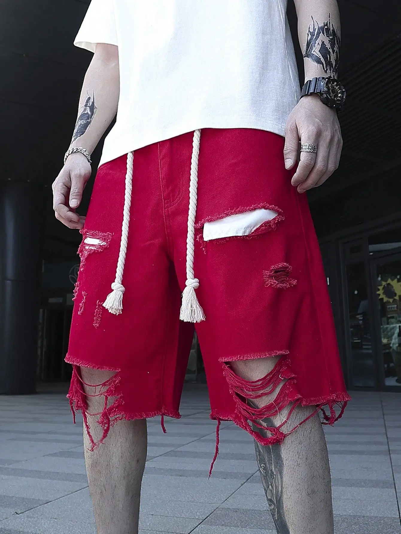 Pantaloncini Denim Pantaloncini Donna Denim Vita Alta - Gamba Larga Estate | Comodi E Casual | Tinta Unita Con Tasche Shorts Estivi Comodi - copertina