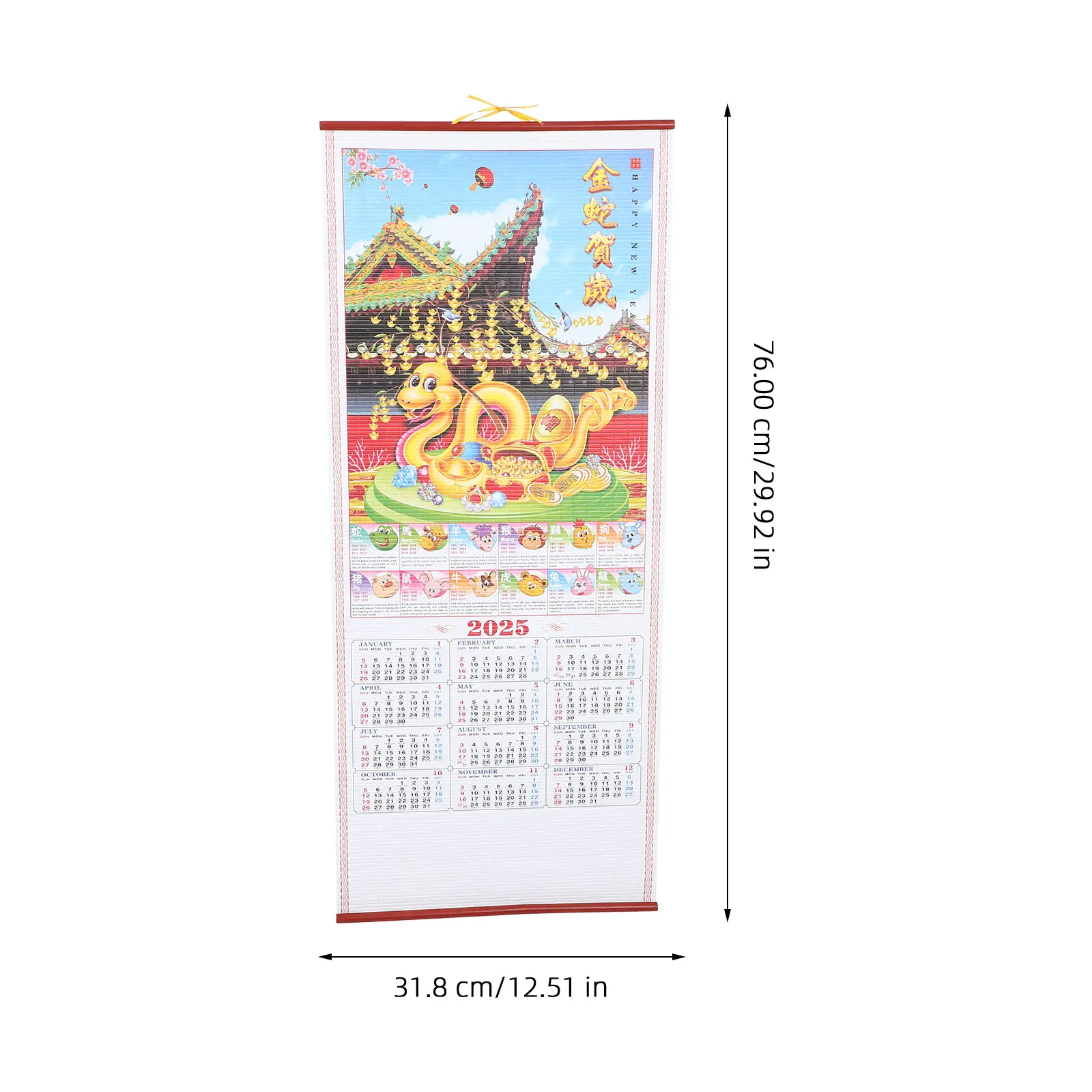 Wall Calendar Chinese Scroll Household Monthly Hanging Paper Rattan Office Wood For Dating wall calendar,paper wall calendar