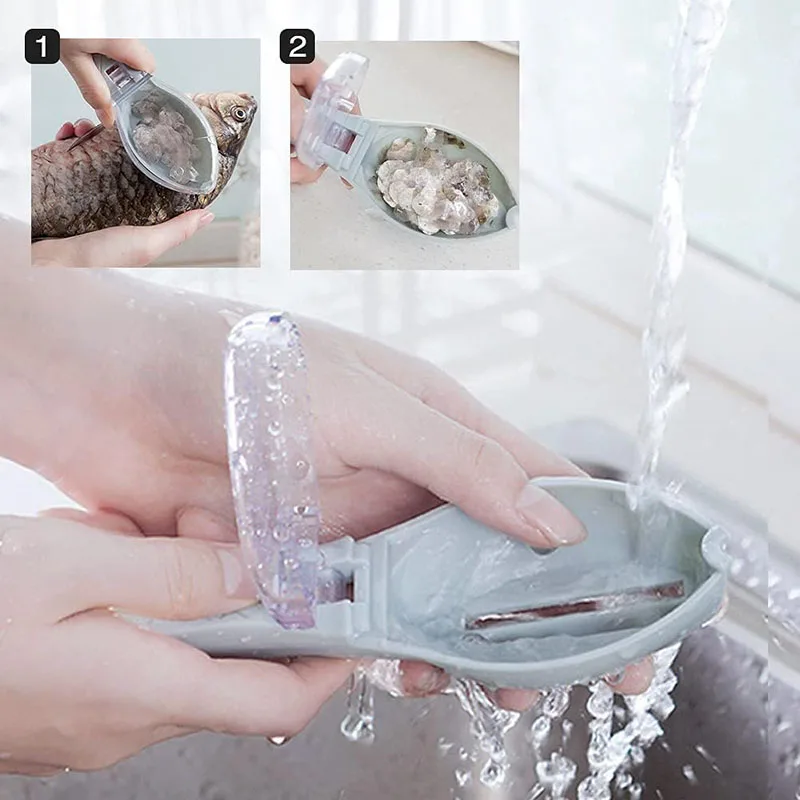 1pc Multifunction Fish Scale Remover Peeling Skin Scraper Fish Scaler Kitchen Tools Fast Scale Remover Descaler Tool Gadge