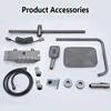 Grey Shower System Set Bathroom Digital LED Rain Showers Faucet Brass Bath Thermostat Rainfall Shower 4 Way with Bidet Taps Sets 6