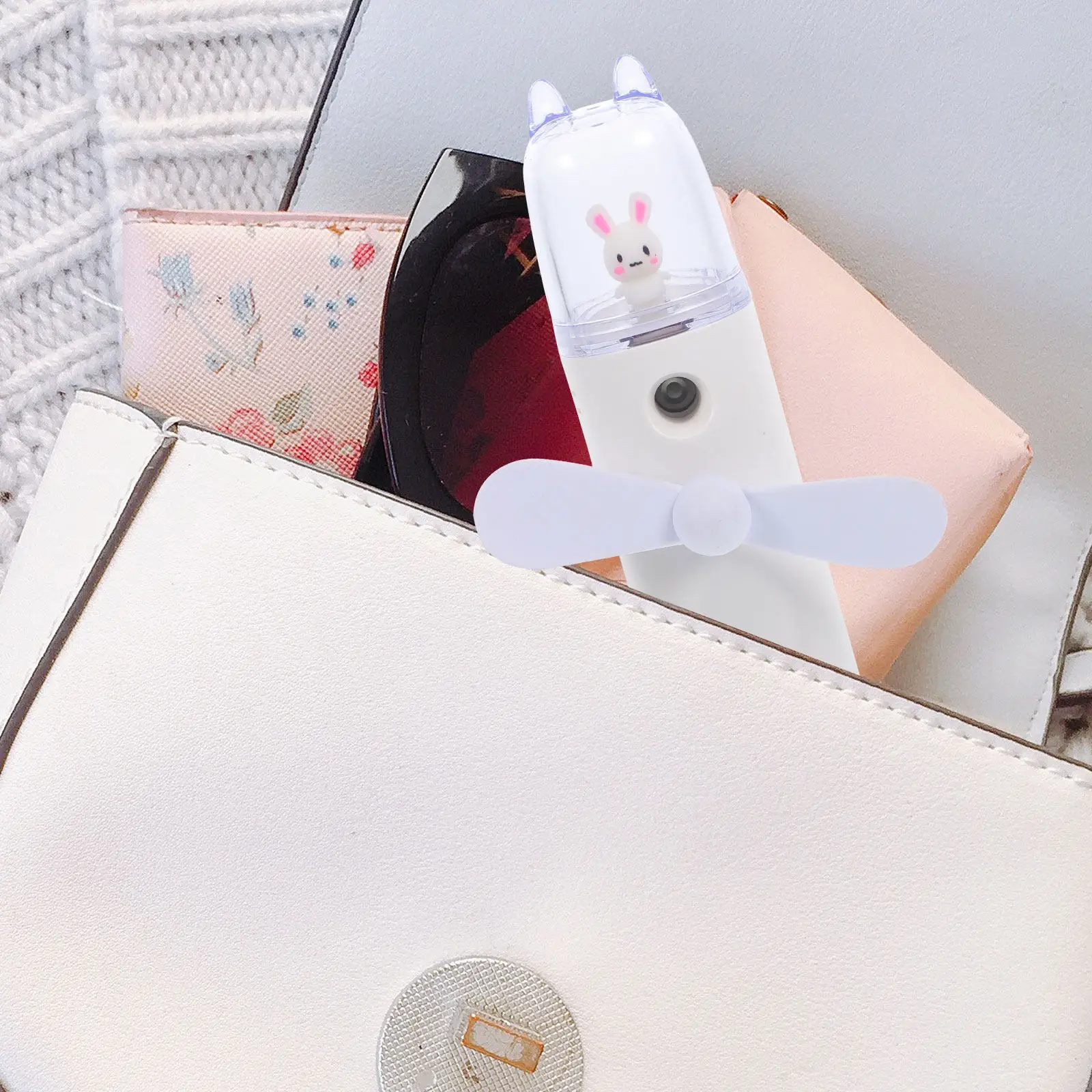 1Pcs 물 미스트 팬 휴대용 USB 충전식 쿨러 여름 여행 캠핑 하이킹을위한 경량 조용한 미스트 스프레이 팬