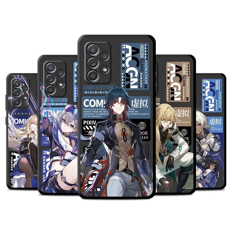 Custodia Morbida Per Samsung Galaxy A32 A22 A52S A34 A14 A24 A73 A12 A53 5G A11 A23 A41 Telefono Nero Fundas Honkai Star Rail Silver Wolf