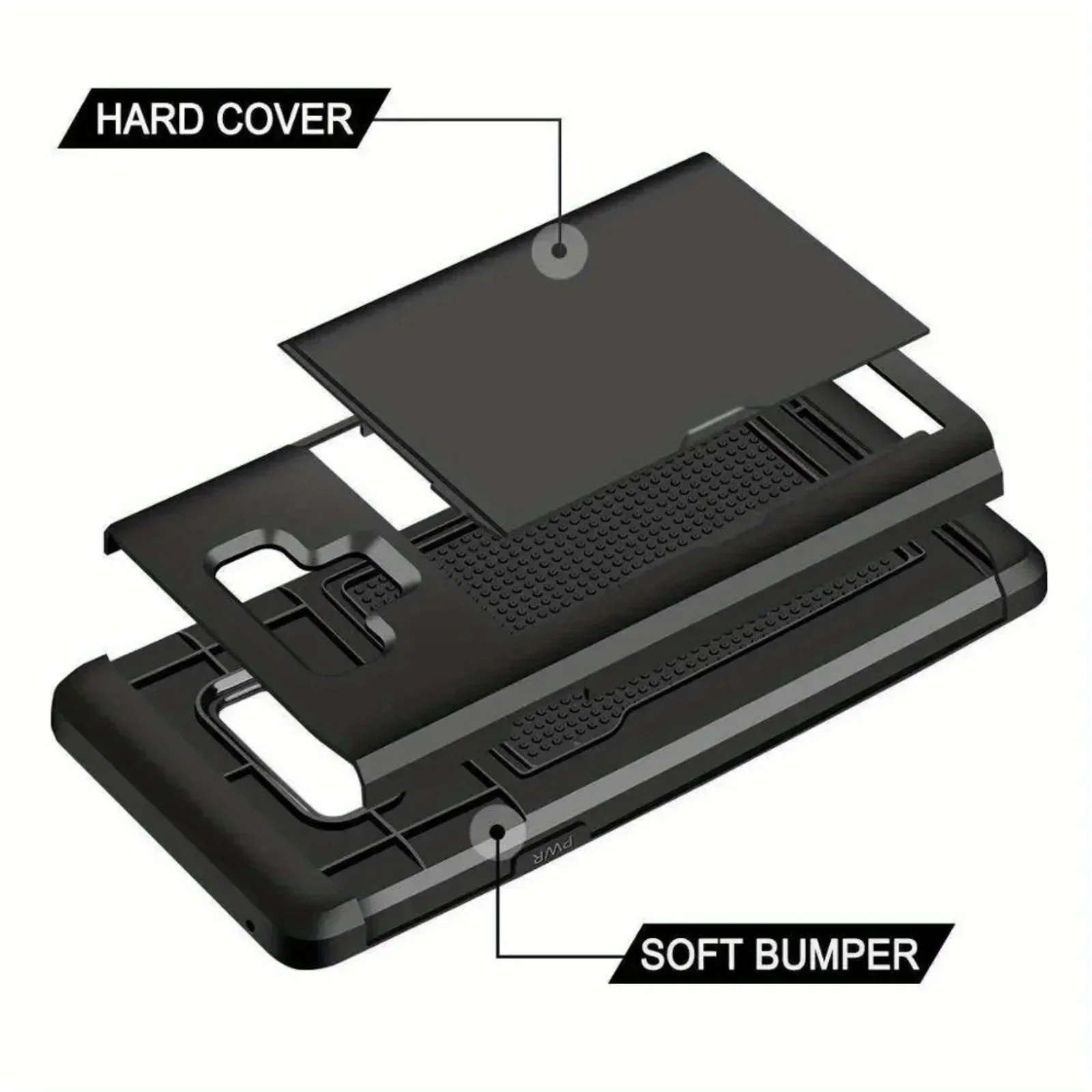Premium Wallet Phone Case with Card Holder - Dual Layer Hybrid Shell
