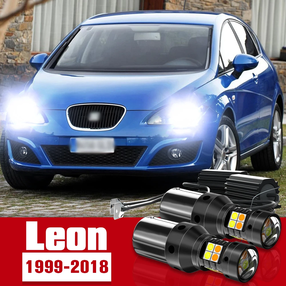 

2pcs LED Accessories Dual Mode Turn Signal+Daytime Running Light DRL For Seat Leon MK1 1M MK2 1P MK3 5F 1999-2018 2006 2012 2013