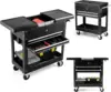 Tool Cart, 4-Tier Rolling Tool Box Cabinet on Wheels with Lockable Drawers & Sliding Top, Heavy Duty Steel Tool Storage O 1