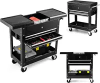 Tool Cart, 4-Tier Rolling Tool Box Cabinet on Wheels with Lockable Drawers & Sliding Top, Heavy Duty Steel Tool Storage O 1
