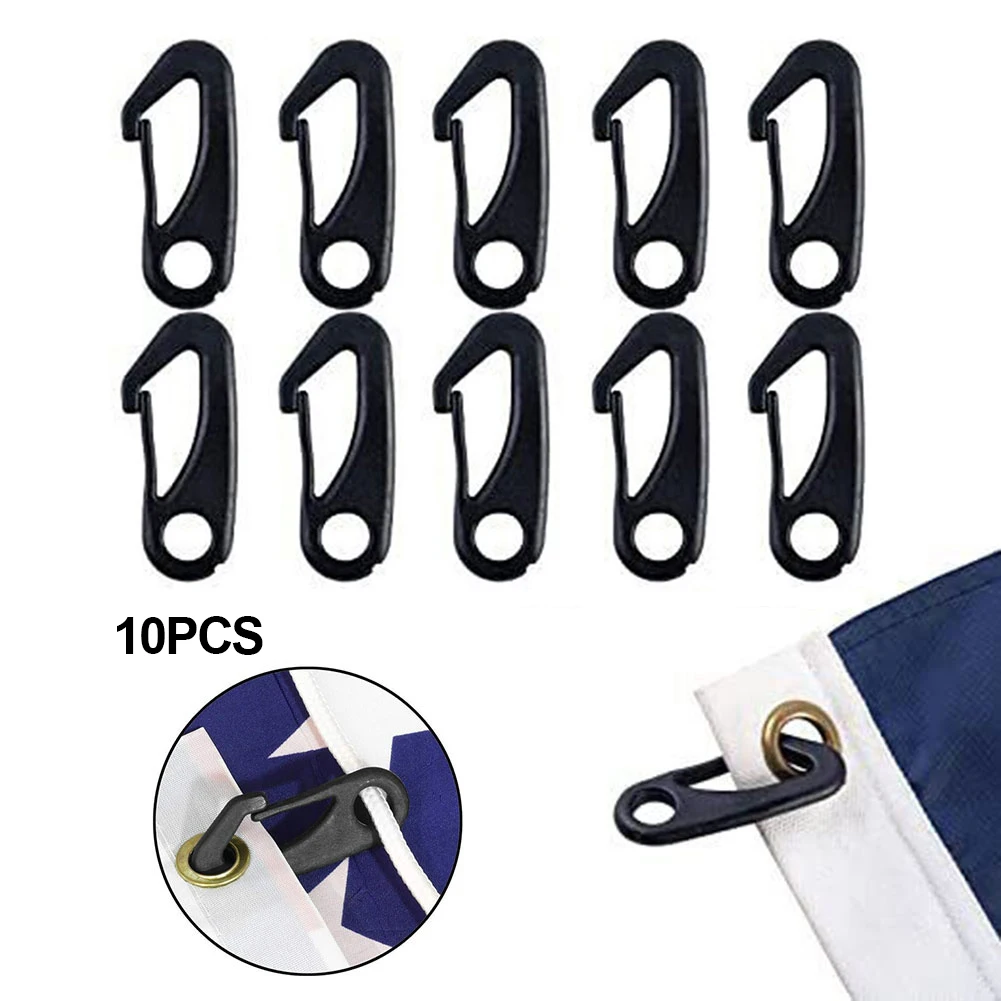 10Pcs Flag Pole Snap Hook Clips Hooks Plastic Anti-UV Reliable Water  Resistant Attach For Flagpole Rope Clip Keychains Curtains