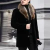 Popular Men Woolen Coat Autumn Winter Men Woolen Jacket Solid Color Windproof Turn-down Collar Woolen Coat Keep Warm