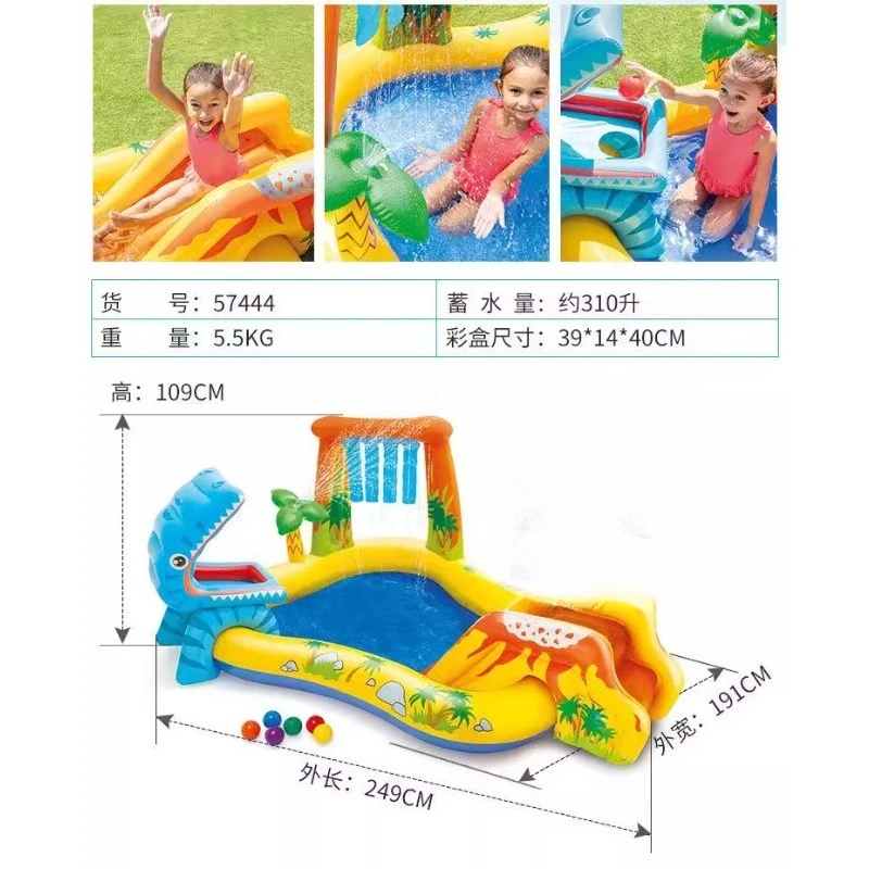 Description Picture 5 of itemInflatable Kids Slide Pool Water Spray Bouncy Castle Outdoor Family Play Center