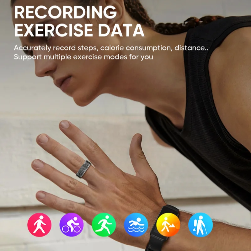 새로운 스마트 링 심박수 혈압 혈중 산소 수면 모니터링 걸음 수 측정 활동 추적 공유 링 방수