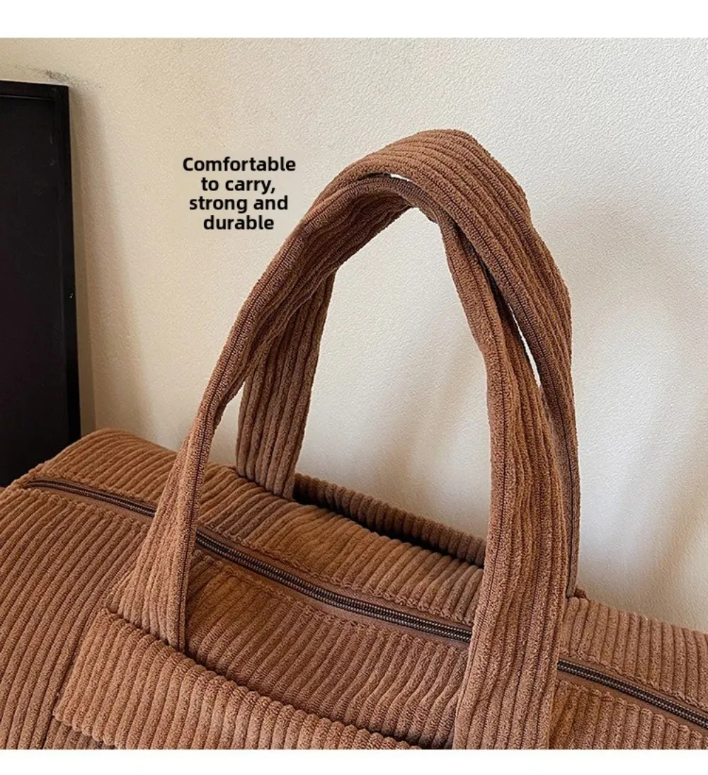 Modische Cord-Umhängetasche, leichte Umhängetasche mit großem Fassungsvermögen, Tragetasche, Gepäcktasche – Detail 5