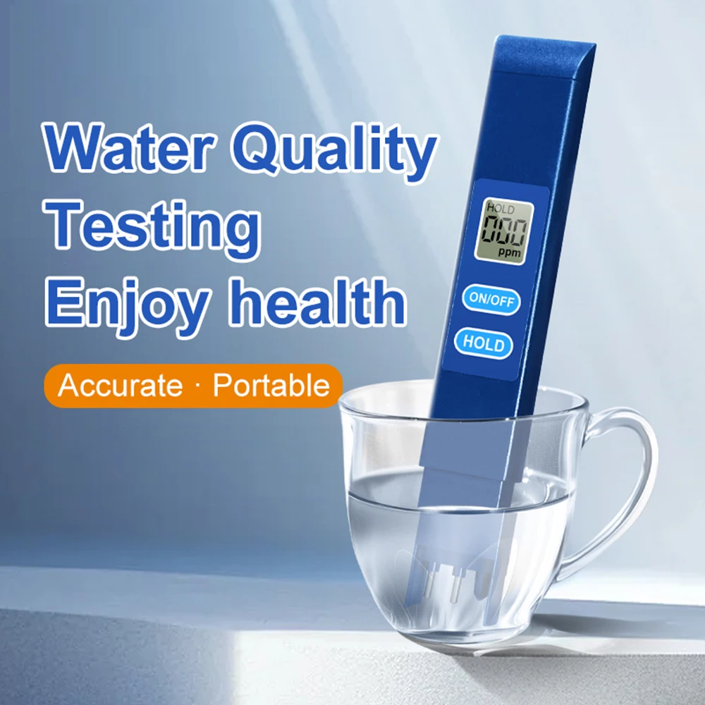 TDS Meter Digital Water Quality Tester 0-9990PPM LCD Display Water Quality Testing Pen Alloy Electrode Probe