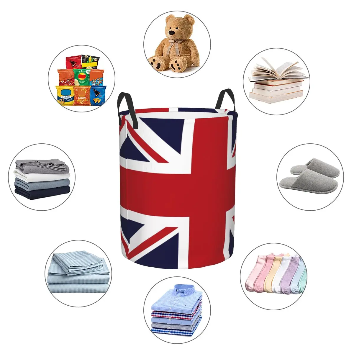 Union Jack Flag Of The UK Laundry Basket Collapsible United Kingdom British Baby Hamper for Nursery Toys Organizer Storage Bins 5