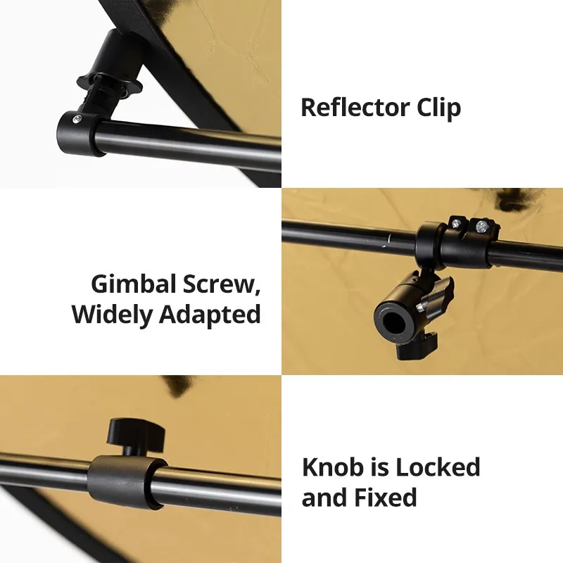 PRO Adjustable Direction Studio Photo Holder Bracket Swivel Head Reflector Disc Arm Support