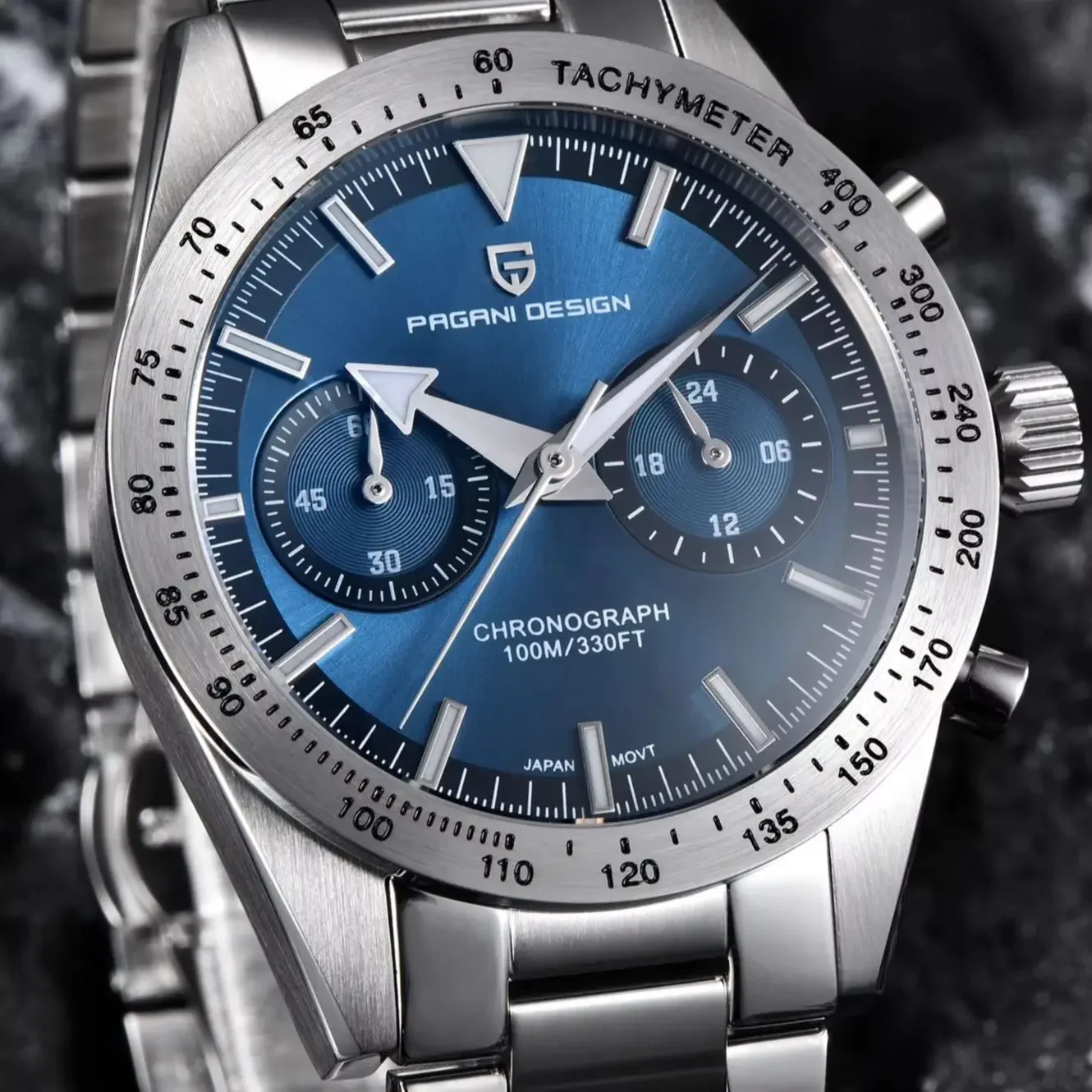 PAGANI DESIGN 2024 New Wide arrow Moon Men's Watches Luxury Quartz Watch  For Men Sport Retro Chronograph VK64 AR Sapphire glass AliExpress