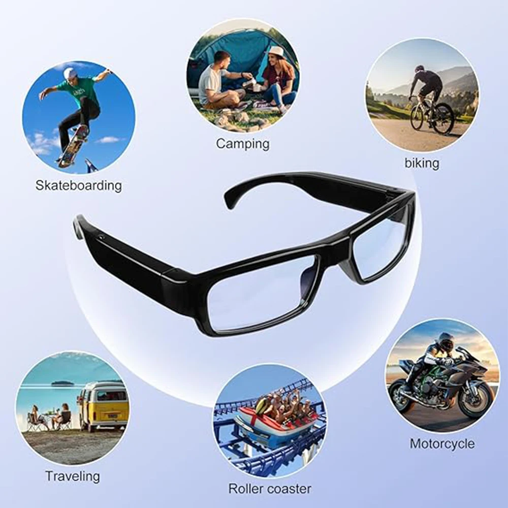 1080P HD Wearable Glasses Portable Outdoor Sports Vision Protection for Cycling Hiking Climbing Traveling Motorcycle Riding wearable glasses