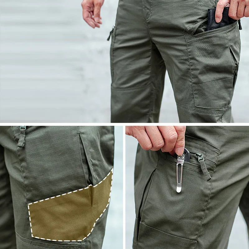 New Tactical Cargo Pants Mens Summer Casual Multiple Pockets Military Trousers Outdoor Commuter Training Casual Loose Pants Male