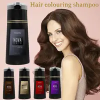 Nova Hair Dye Shampoo, Nova Hair Instant Dye Shampoo,Hair Dye Coloring  Shampoo For Gray Hair Long Lasting Nourish For Men Women 1