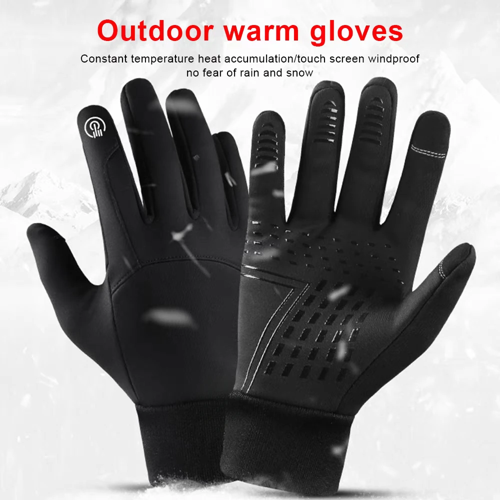 Sports Gloves Autumn Winter Men Women Gloves Touch Screen Waterproof Windproof Gloves Outdoor Sports Warm Thermal Fleece Running Ski